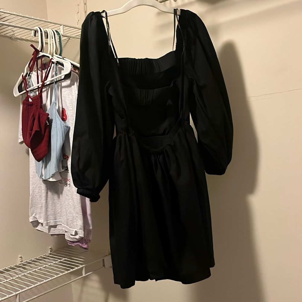 Forever 21 open back black dress